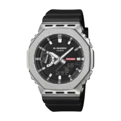 CASIO G-SHOCK GM-2100M-1A G-STEEL BLACK SILICONE STRAP ANALOG-DIGITAL MEN WATCH